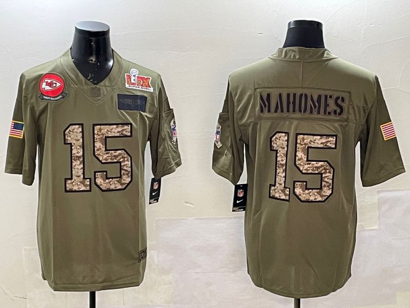 Men Kansas City Chiefs 15 Mahomes Green 2025 Nike Vapor Limited NFL Jersey style 2101